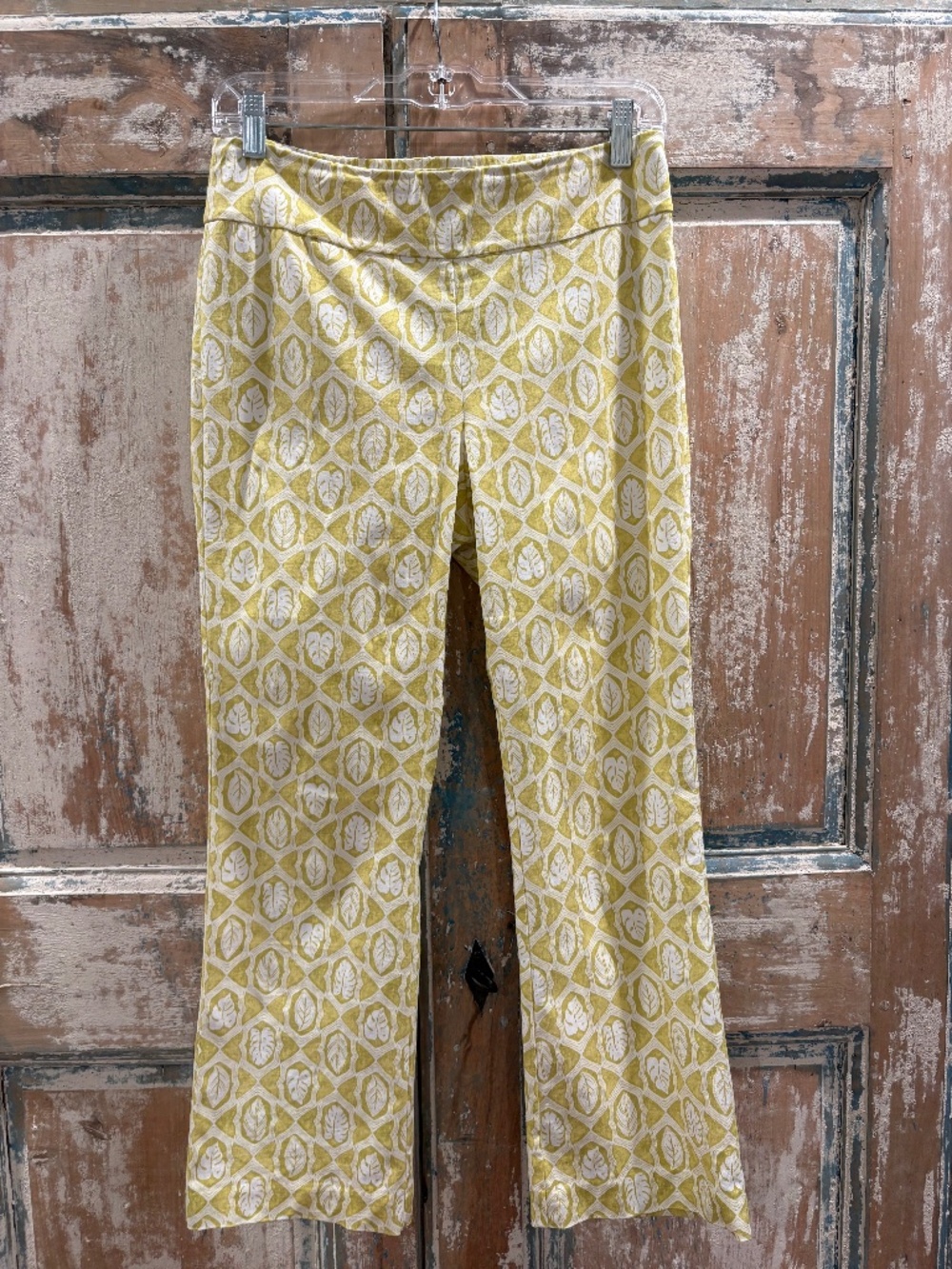 J. McLaughlin Ivy Green Leaf Crop Pants Size 4